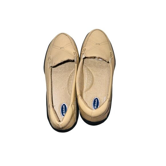NWOT Dr. Scholls Leather Loafers 7M Beige Slip-On Comfort Cushioned Ortho Shoes - Picture 3 of 12